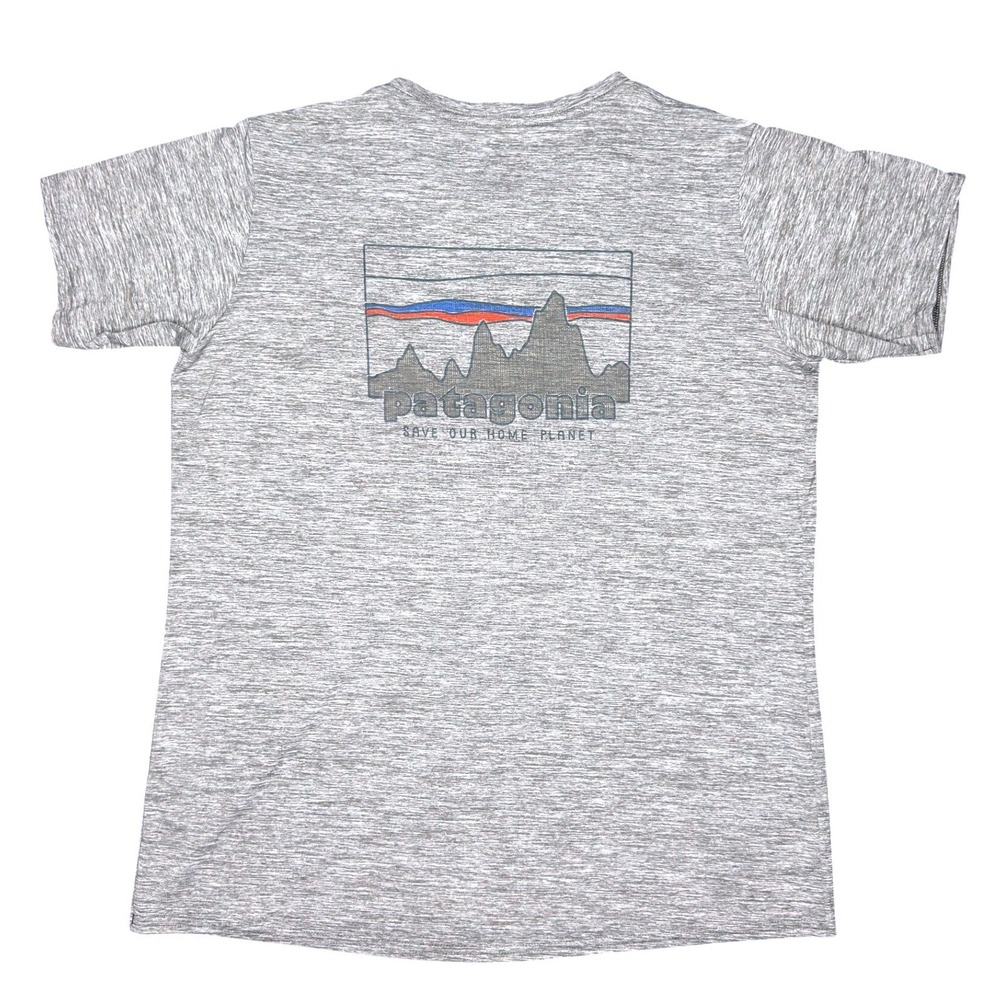 Patagonia Capilene Cool Daily Shirt L Grey Heather Graphic Tee Short Sleeve